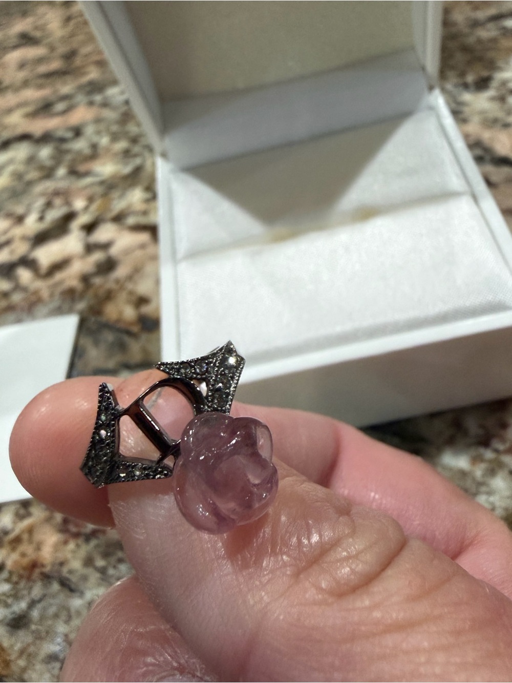 Dior Rose Quartz Vintage Costume Ring - Picture 6 of 8